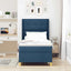 Box spring seng med hovedgærde Blå 90 x 200 cm Stof