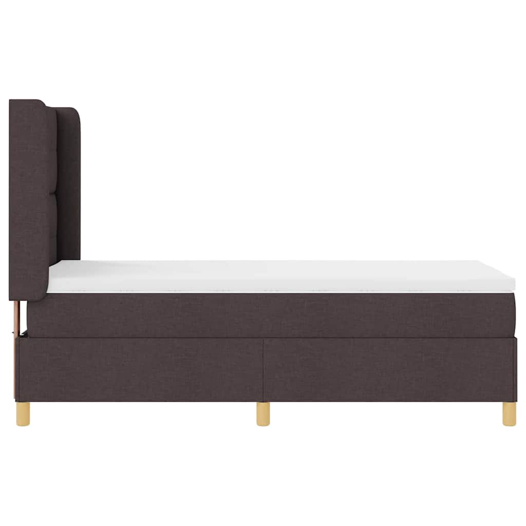Box spring seng med hovedgærde Mørk Brun 100 x 200 cm Stof