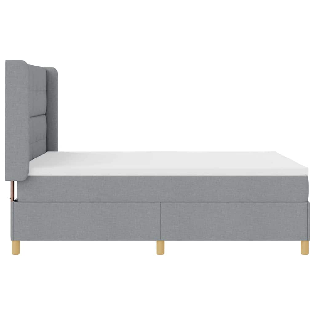 Box spring seng med hovedgærde Lysegrå 140 x 190 cm Stof