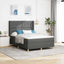 Box spring seng med hovedgærde Mørkegrå 140 x 190 cm Stof