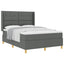 Box spring seng med hovedgærde Mørkegrå 140 x 190 cm Stof