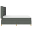 Box spring seng med hovedgærde Mørkegrå 140 x 190 cm Stof