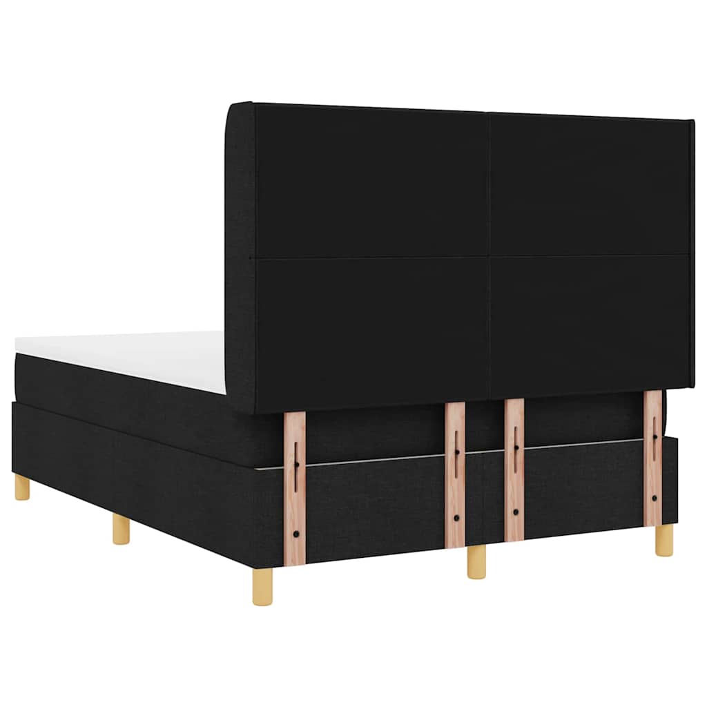 Box spring seng med hovedgærde Sort 140 x 200 cm Stof