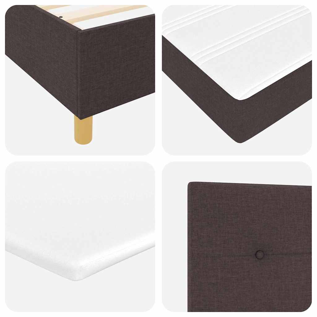 Box spring seng med hovedgærde Mørk Brun 140 x 200 cm Stof