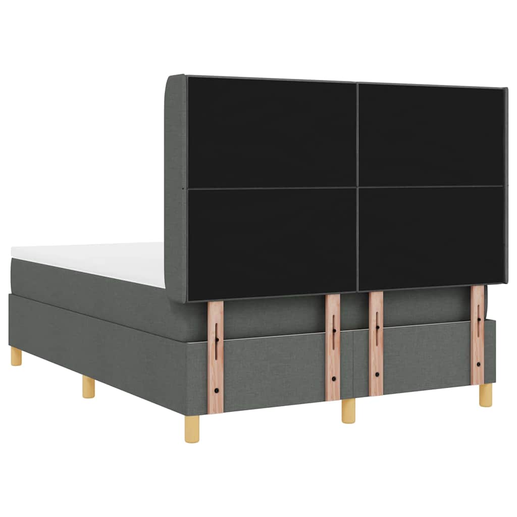Box spring seng med hovedgærde Mørkegrå 160 x 200 cm Stof