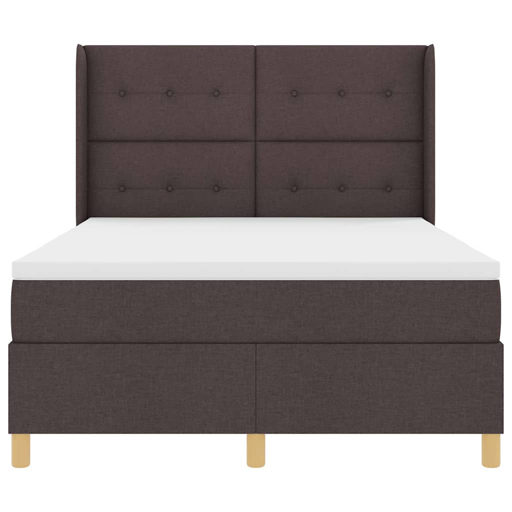 Box spring seng med hovedgærde Mørk Brun 160 x 200 cm Stof