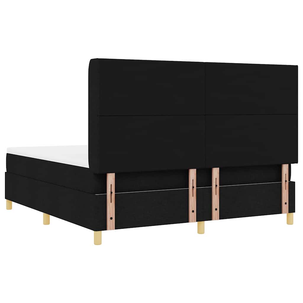 Box spring seng med hovedgærde Sort 180 x 200 cm Stof