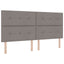 Box spring seng med hovedgærde Gråbrun 200 x 200 cm Stof