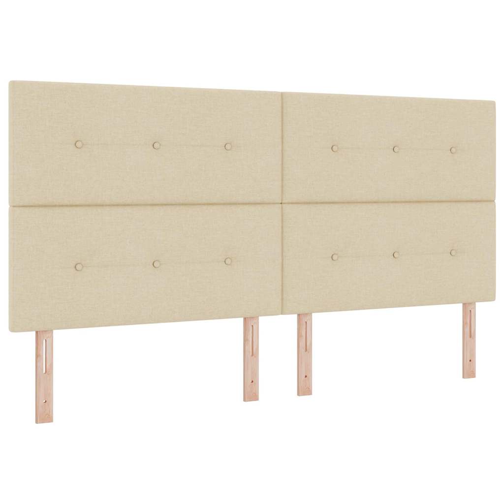 Box spring seng med hovedgærde Creme 200 x 200 cm Stof