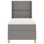 Box spring seng med hovedgærde Gråbrun 80 x 200 cm Stof
