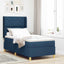 Box spring seng med hovedgærde Blå 90 x 190 cm Stof
