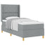 Box spring seng med hovedgærde Lysegrå 90 x 200 cm Stof