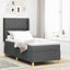 Box spring seng med hovedgærde Mørkegrå 90 x 200 cm Stof