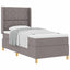 Box spring seng med hovedgærde Gråbrun 100 x 200 cm Stof