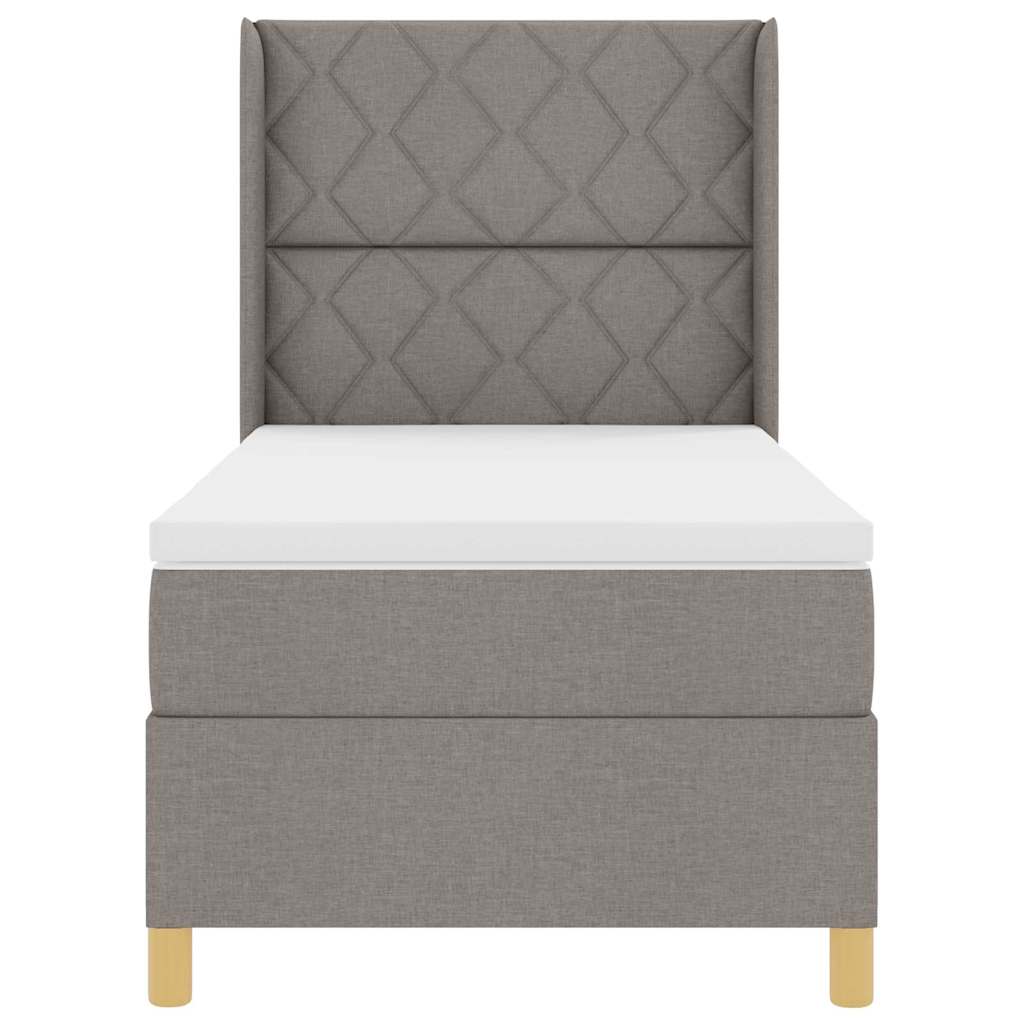 Box spring seng med hovedgærde Gråbrun 100 x 200 cm Stof