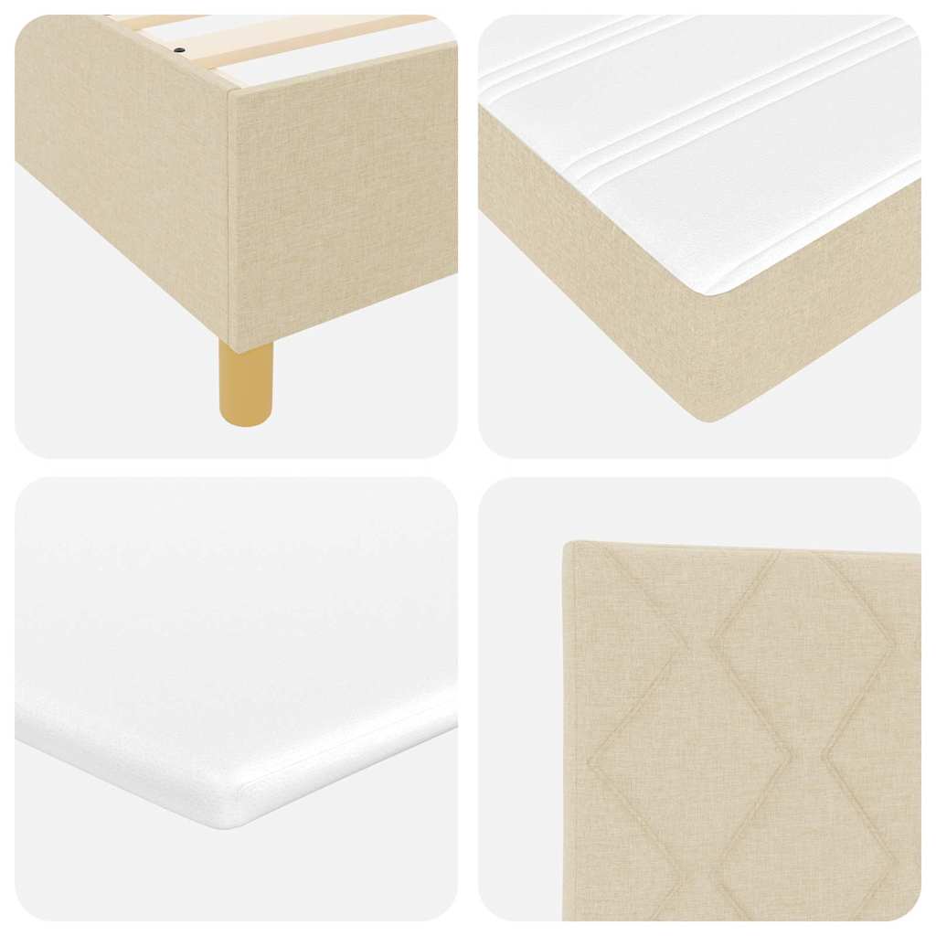 Box spring seng med hovedgærde Creme 100 x 200 cm Stof