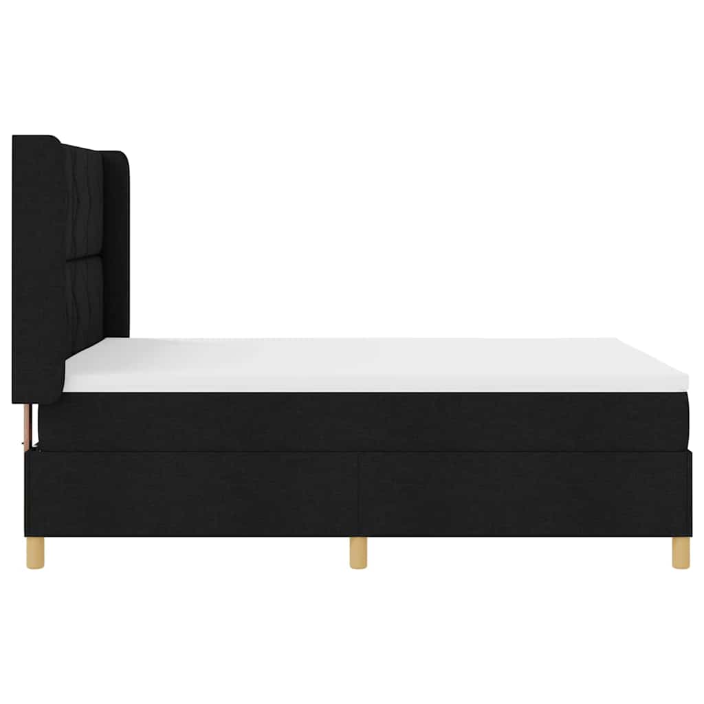 Box spring seng med hovedgærde Sort 140 x 190 cm Stof