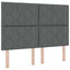 Box spring seng med hovedgærde Mørkegrå 140 x 200 cm Stof