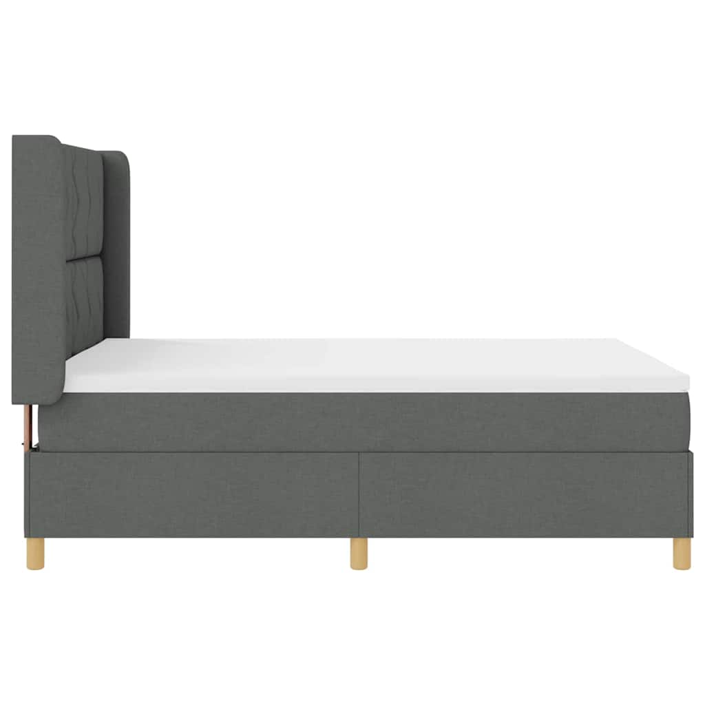Box spring seng med hovedgærde Mørkegrå 140 x 200 cm Stof