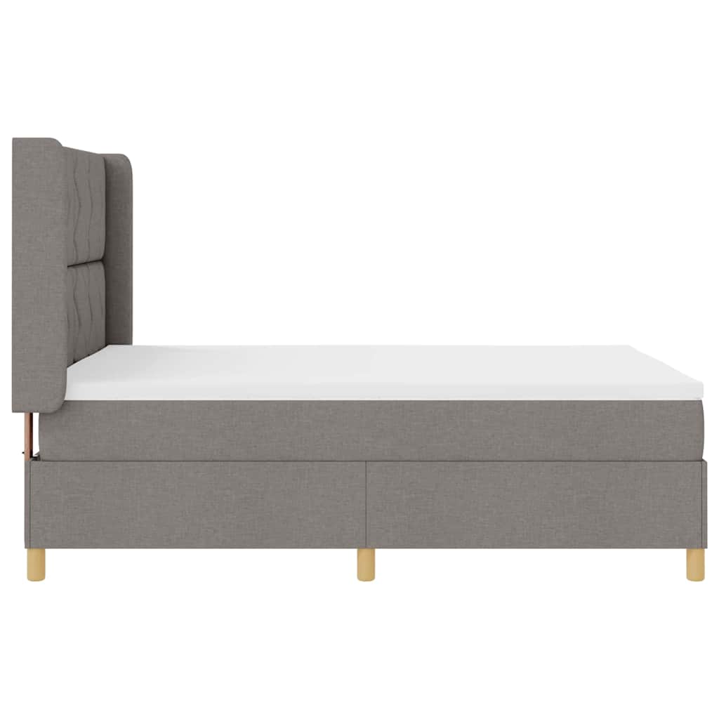 Box spring seng med hovedgærde Gråbrun 140 x 200 cm Stof