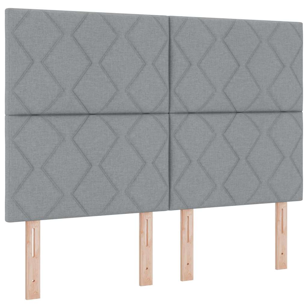 Box spring seng med hovedgærde Lysegrå 160 x 200 cm Stof
