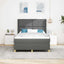 Box spring seng med hovedgærde Mørkegrå 160 x 200 cm Stof