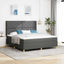 Box spring seng med hovedgærde Mørkegrå 180 x 200 cm Stof