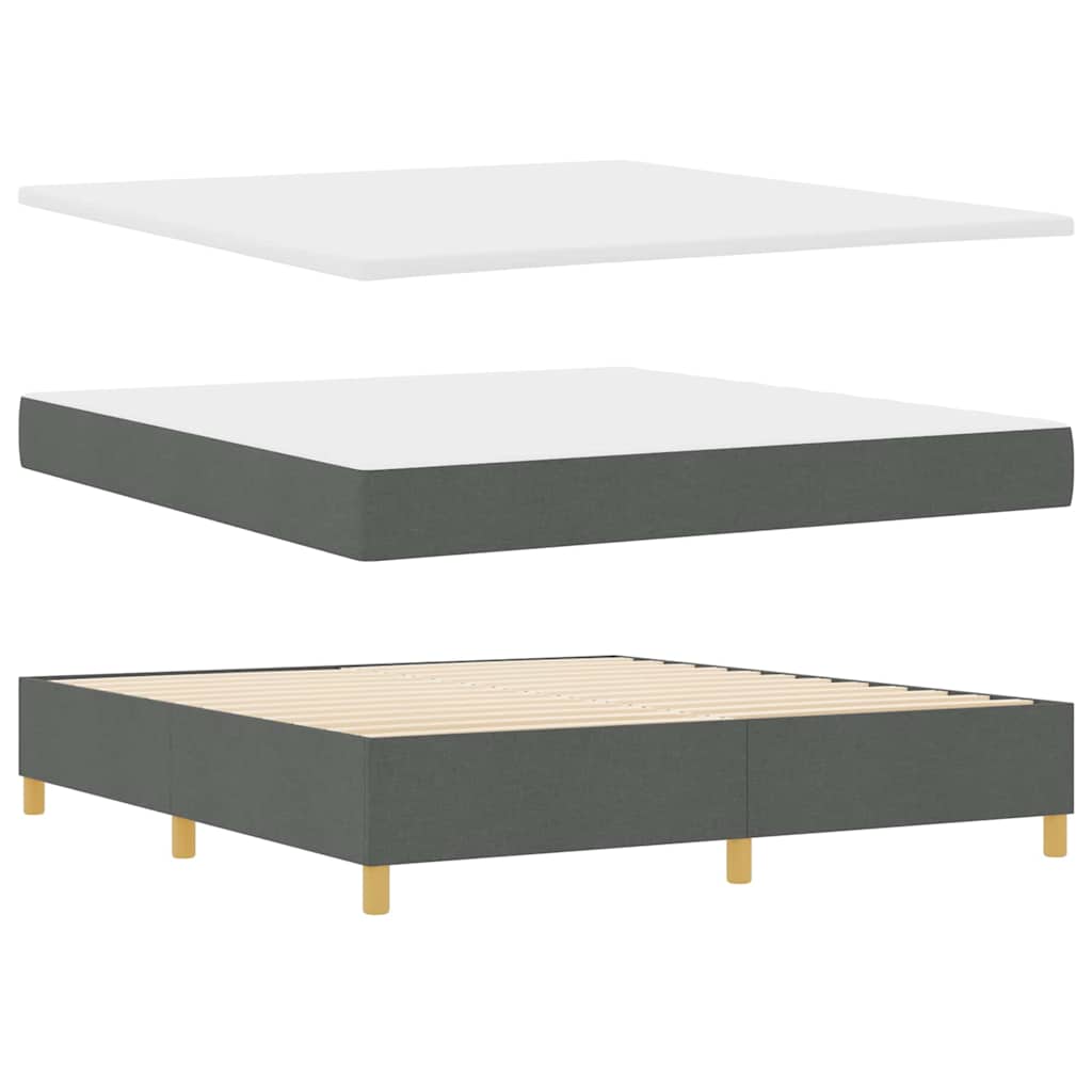 Box spring seng med hovedgærde Mørkegrå 180 x 200 cm Stof