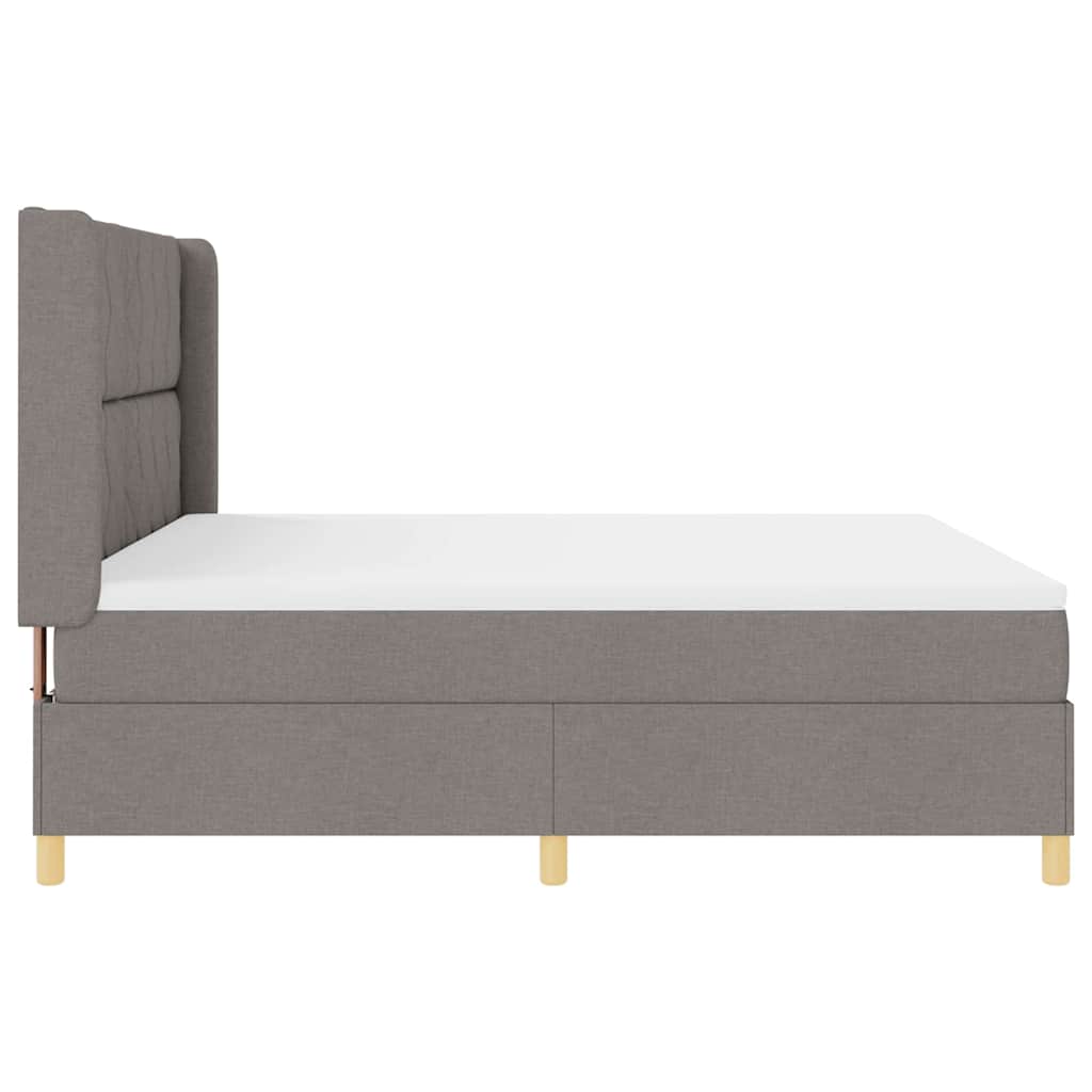 Box spring seng med hovedgærde Gråbrun 180 x 200 cm Stof