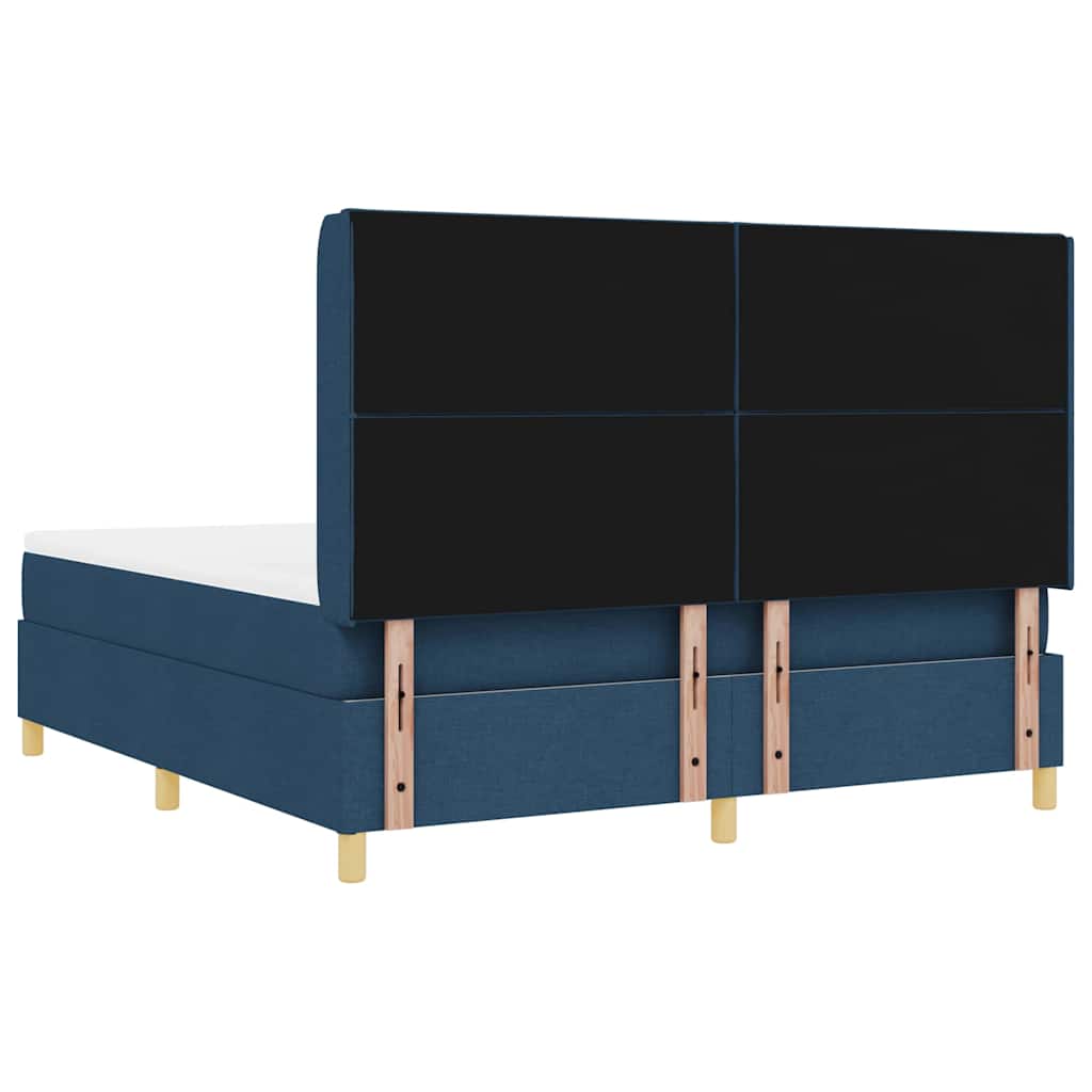 Box spring seng med hovedgærde Blå 180 x 200 cm Stof