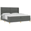 Box spring seng med hovedgærde Mørkegrå 200 x 200 cm Stof