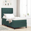 Box spring seng med madras Mørkegrøn 90 x 200 cm Fløjl