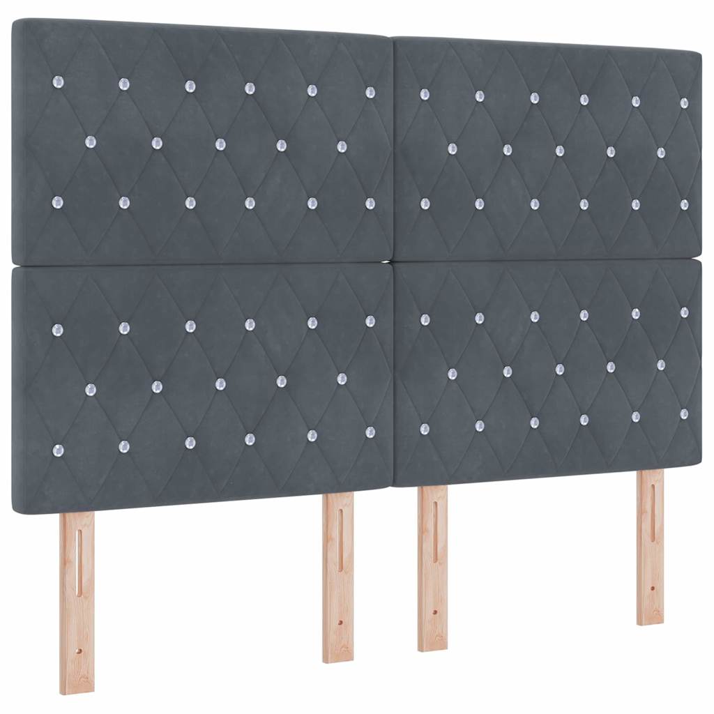 Box spring seng med madras Mørkegrå 140 x 200 cm Fløjl