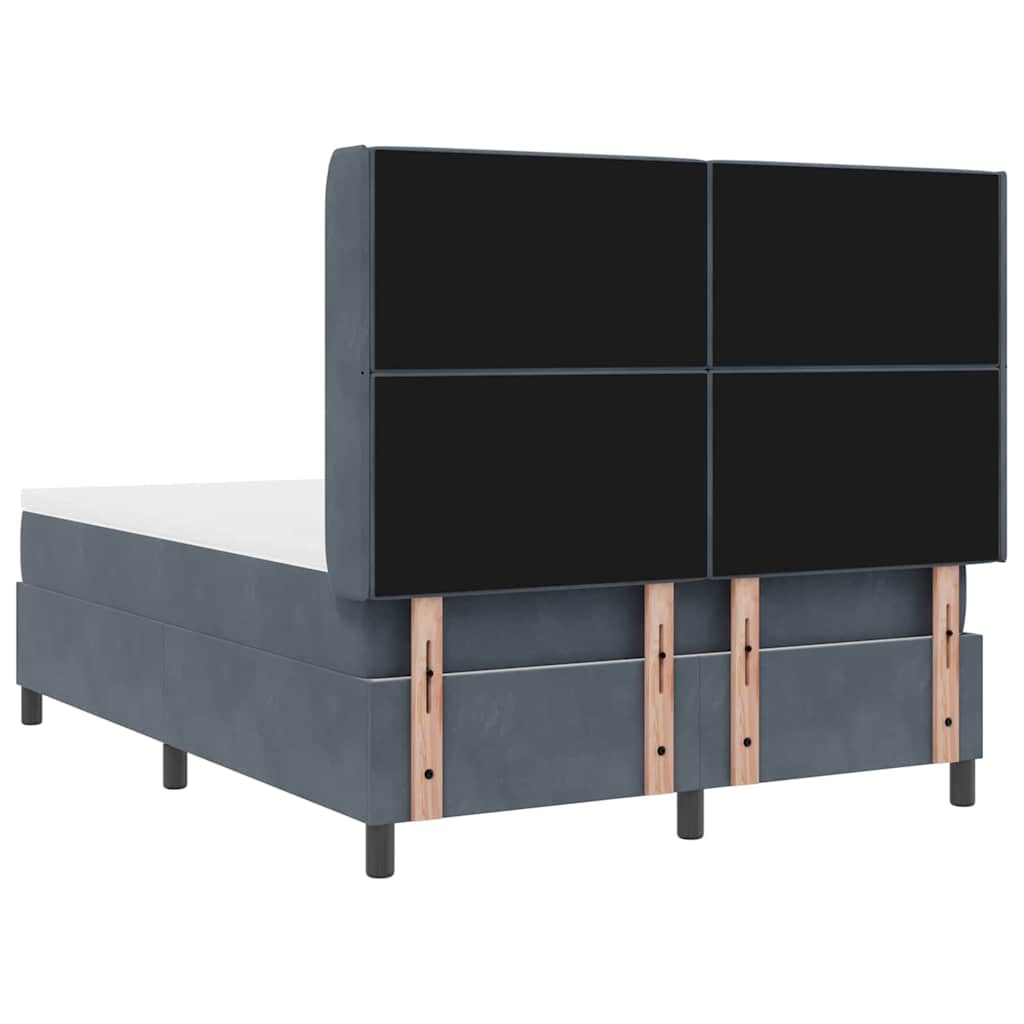 Box spring seng med madras Mørkegrå 140 x 200 cm Fløjl