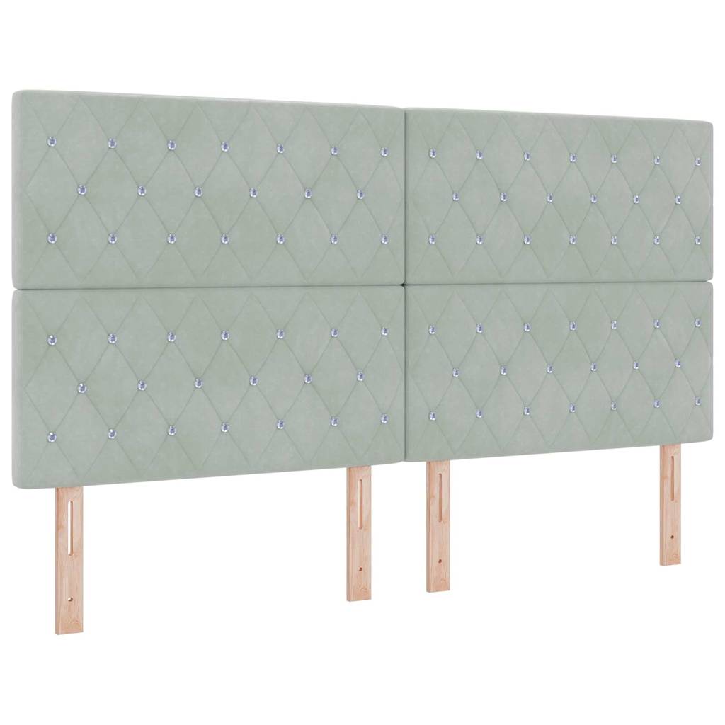 Box spring seng med madras Lysegrå 180 x 200 cm Fløjl