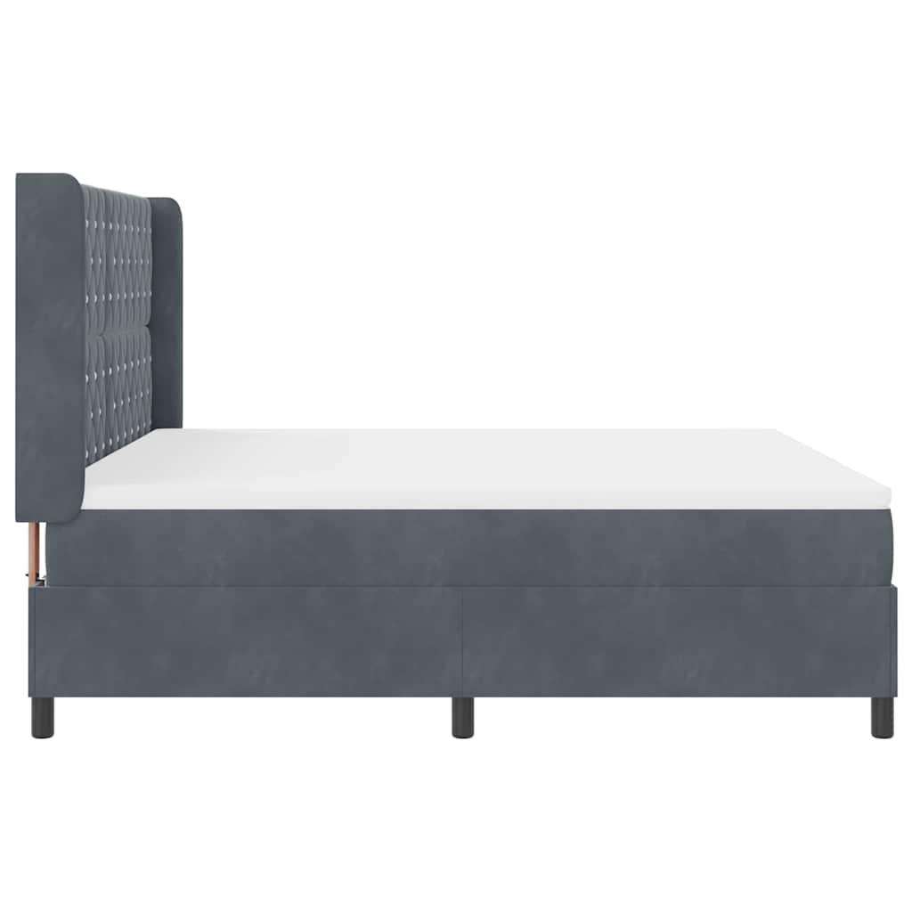 Box spring seng med madras Mørkegrå 180 x 200 cm Fløjl