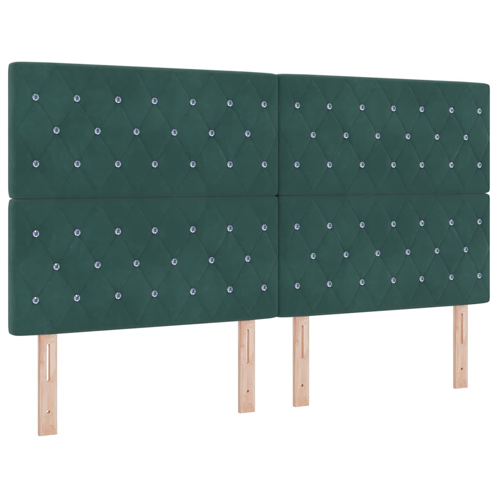 Box spring seng med madras Mørkegrøn 180 x 200 cm Fløjl