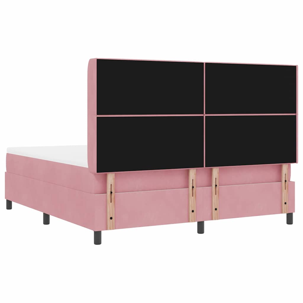 Box spring seng med madras Lyserød 180 x 200 cm Fløjl