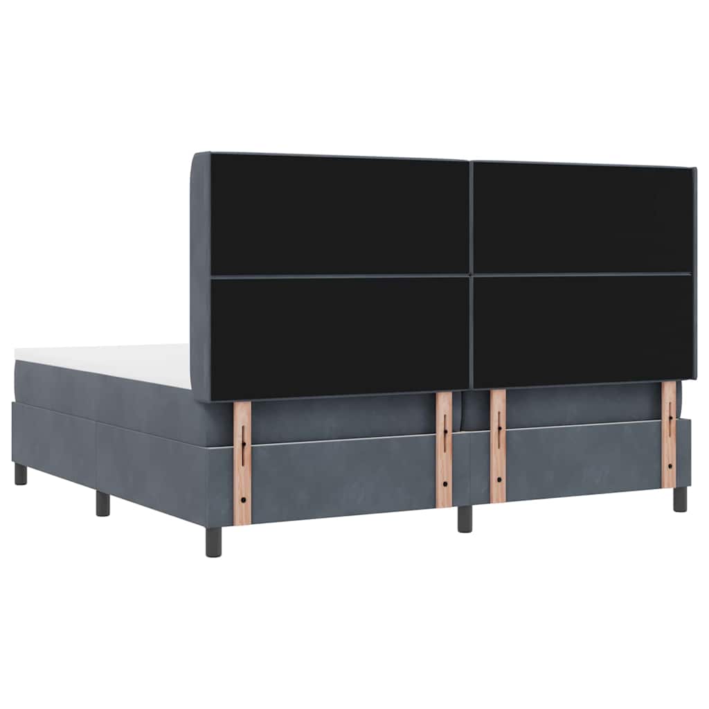 Box spring seng med madras Mørkegrå 200 x 200 cm Fløjl