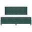 Box spring seng med madras Mørkegrøn 200 x 200 cm Fløjl