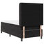 Box spring seng med hovedgærde Sort 90 x 200 cm Fløjl