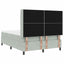 Box spring seng med hovedgærde Lysegrå 140 x 190 cm Fløjl
