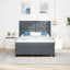 Box spring seng med hovedgærde Mørkegrå 140 x 190 cm Fløjl