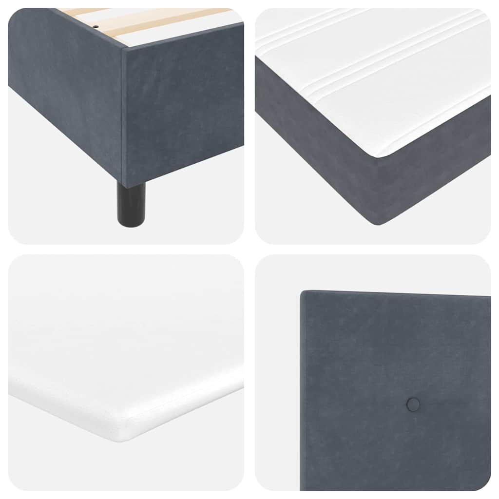 Box spring seng med hovedgærde Mørkegrå 160 x 200 cm Fløjl