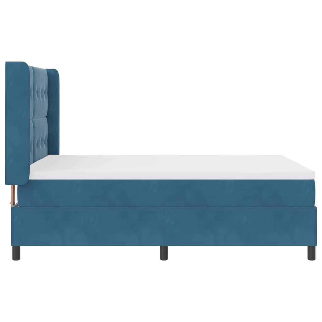 Box spring seng med hovedgærde Blå 160 x 200 cm Fløjl