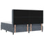 Box spring seng med hovedgærde Mørkegrå 200 x 200 cm Fløjl