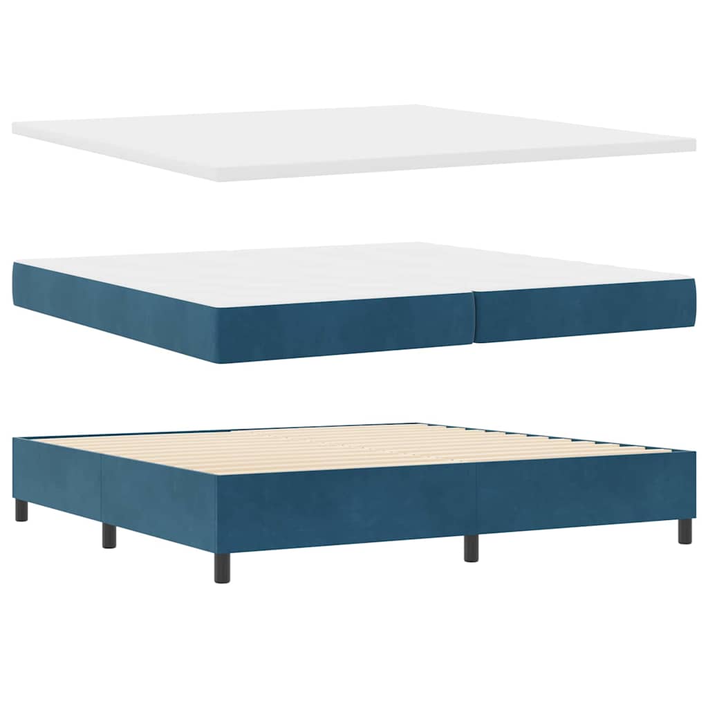 Box spring seng med hovedgærde Blå 100 x 200 cm Fløjl