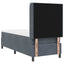 Box spring seng med hovedgærde Mørkegrå 80 x 200 cm Fløjl