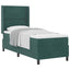 Box spring seng med hovedgærde Mørkegrøn 80 x 200 cm Fløjl