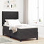 Box spring seng med hovedgærde Sort 90 x 190 cm Fløjl
